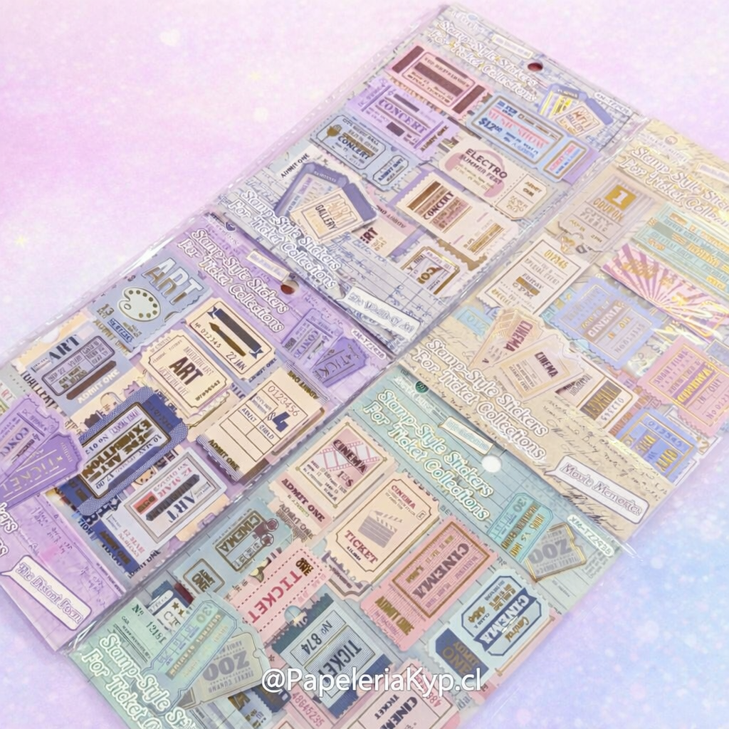 🎟️ Stickers Ticket Vintage ✨
