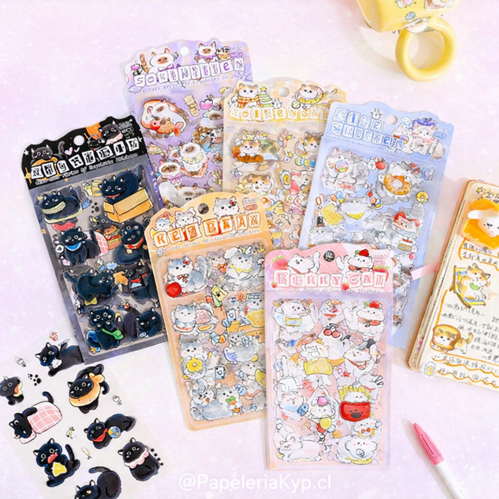 🐾 Stickers Gatito – ¡Ternura en cada detalle! ✨