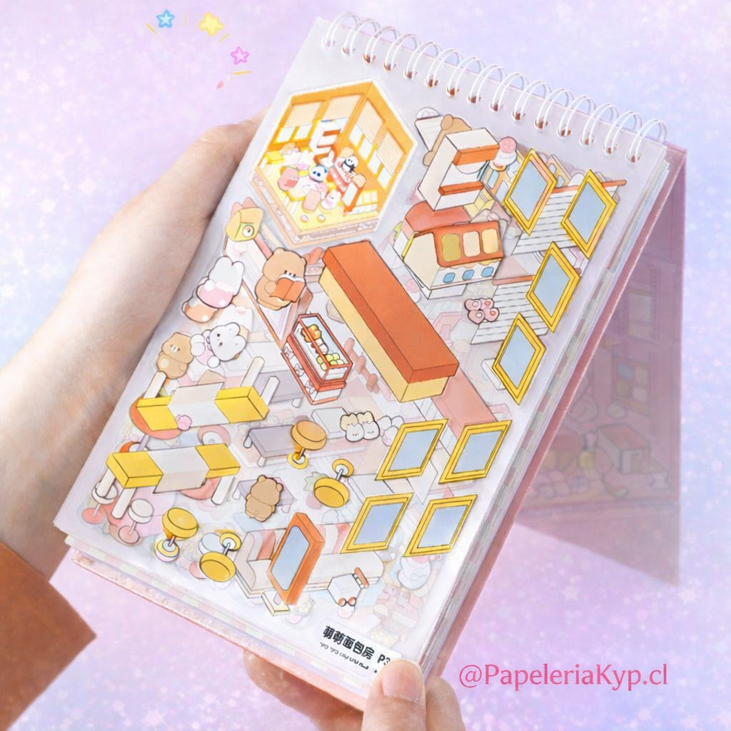 ✨ Libreta Argollada de Stickers con Escenarios ✨ - Imagen 2
