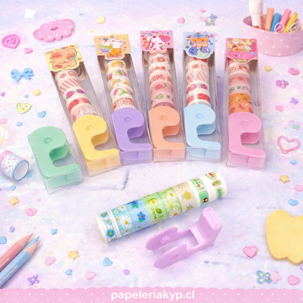 🎀 Set de Washi Tape con Dispensador ✨